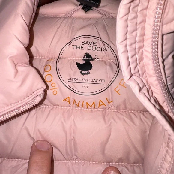 ⚡️NWT Save The Duck Plumtech Womens Blush Pink Puffer Jacket Vest Size 1 Small - Picture 10 of 16